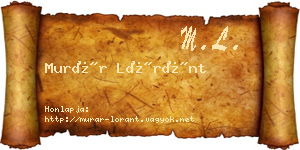 Murár Lóránt névjegykártya